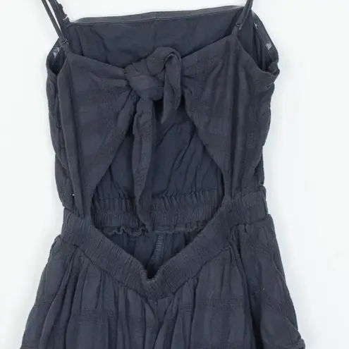 American Eagle Womens Tiered Open Back Romper Size XS Gray Sleeveless Coquette