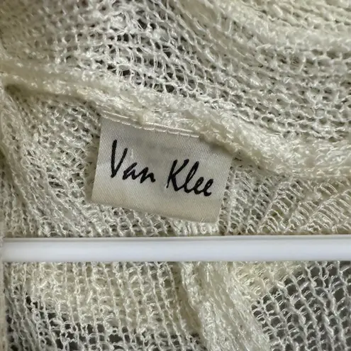 Van Klee sz One size cream thin knit open cardigan