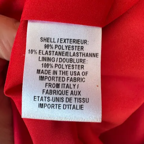 Milly Red Off Shoulder Knee Length Bodycon Cocktail Dress Classic Old Money SZ10