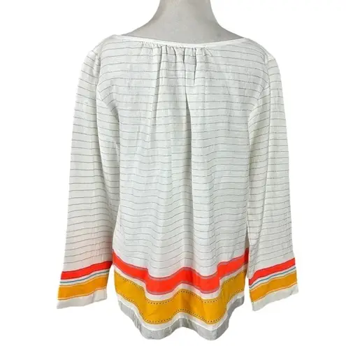 Lemlem Resort Gauze Cotton Top Small Striped Blouse Hand Weaved in Ethiopia