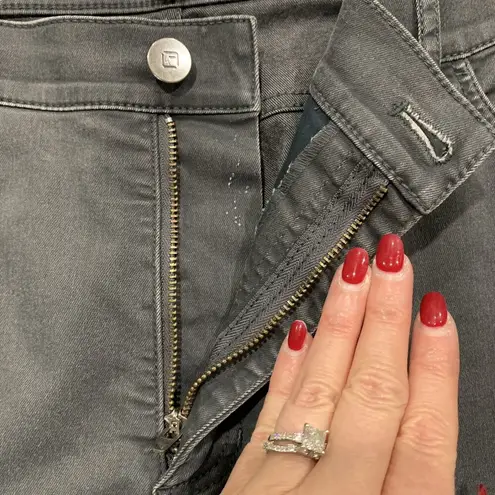 Lafayette 148 Size 14 Jeans Gray Tapered Leg High Rise Flat Front Denim Women’s