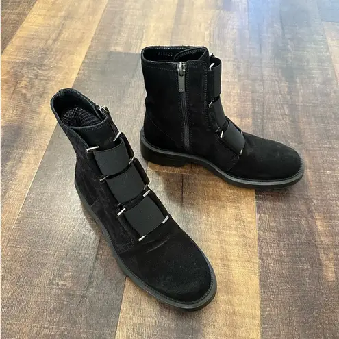 Aquatalia Liv Weatherproof Suede Booties in Black Size 7