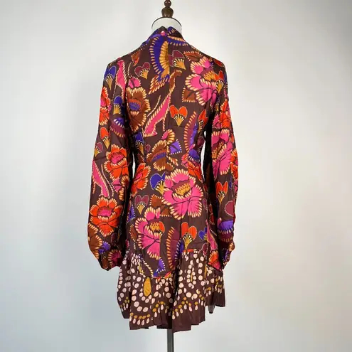 Farm Rio NWOT  Flora Long Sleeves Multicolor Mini Dress Size XS