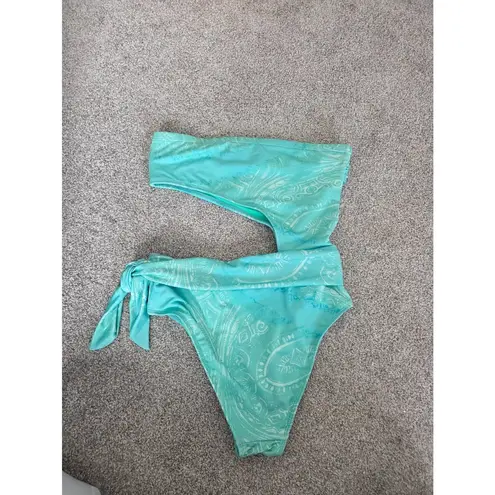 Ramy Brook Green Gigi Cutout One Piece Square Neck Swimsuit Size Small $228