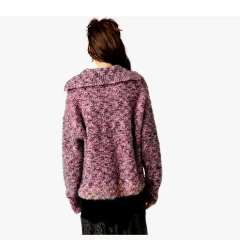 Free People NWT  Stella Marled Sweater X-Small, SHOCKING PINK Oversized