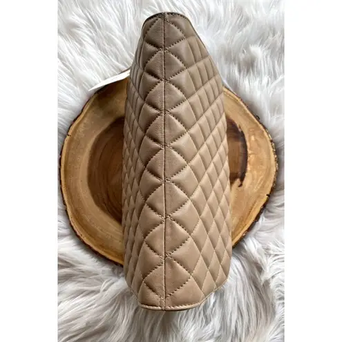 NWT HOBO Cole Quilted Leather Clutch Tan