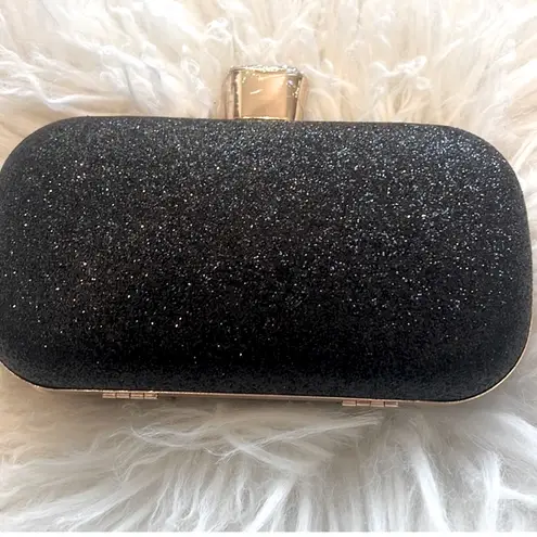 BLACK AND GOLD CRYSTAL DIAMOND EVENING CLUTCH BAG