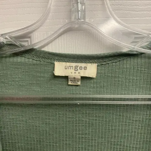 Umgee  Boutique 100% Cotton Long Lightweight Ribbed Olive Cardigan Size Small