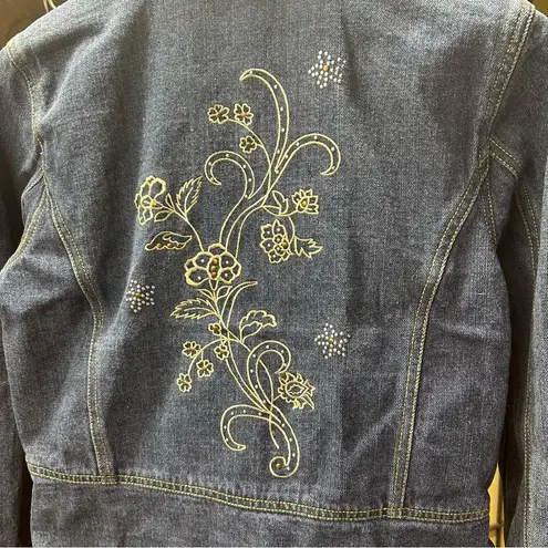 Christopher & Banks Embroidered Denim Jacket/Blazer -Size Small