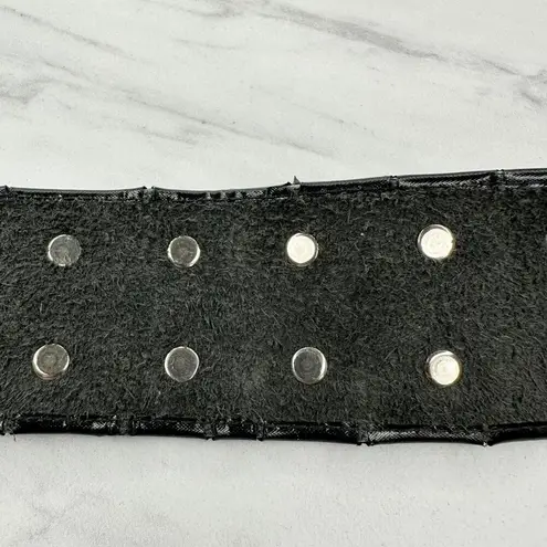 Vintage Argentina Coin Studded Leather Chain Belt Gaucho Western Small (S) ✨ Black