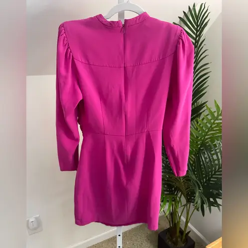 ALC Frank A.L.C. Jane Shocking Pink Long Sleeve Mini Dress Size 6
