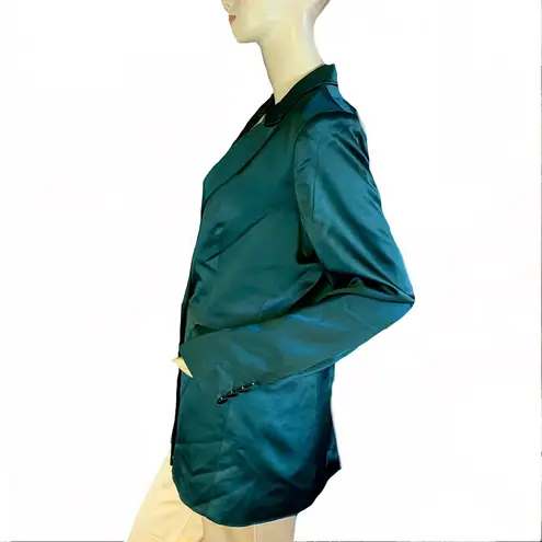 HOUSE OF HARLOW 1960 GREEN SATIN COCKTAIL BLAZER (M) Size M
