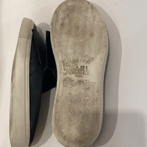 Karl Lagerfeld Elle Paris Black Mules Slides Jewel Embellished Women's 6