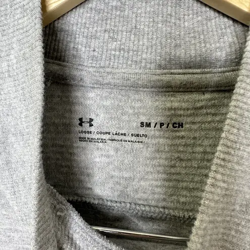 Under Armour  Womens Top Grey Double Knit Mock Neck Pullover Sweatshirt Size S