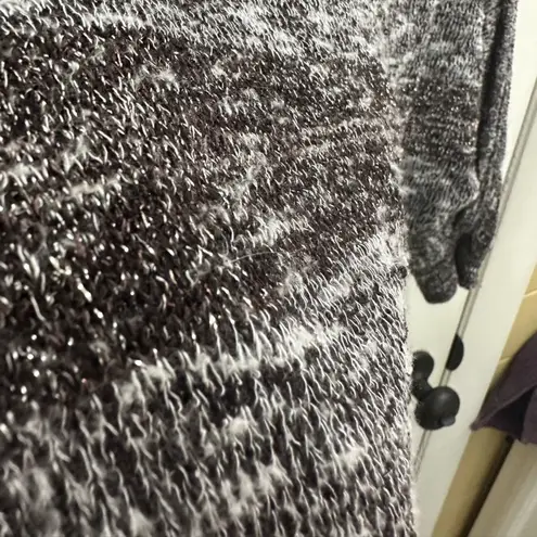 Chris & Carol Vintage Y2K Metallic Striped Sweater 3/4 Sleeves w Buttons Medium