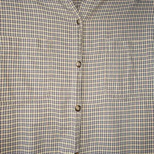 Patagonia Gray & Yellow Plaid Button Up Shirt Size Small