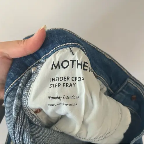 MOTHER Denim Insider Crop Step Fray Naughty Intentions Jeans Size 29 Blue