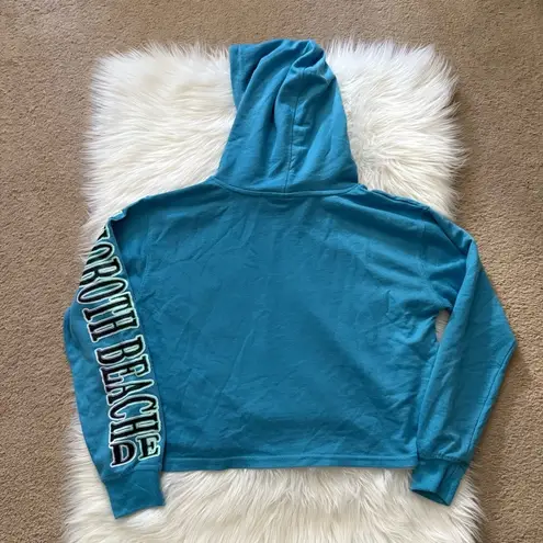 Y2K Bloom + Pop Teal Rehoboth Beach Hoodie with Butterfly Graphic Blue