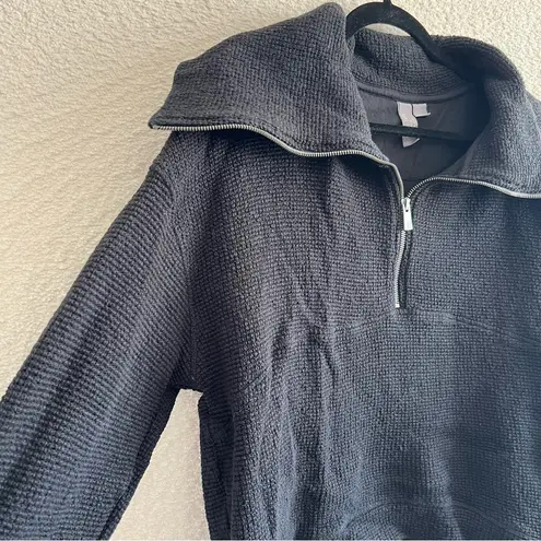 Sweaty Betty Women’s Restful Boucle Half Zip Black Sweatshirt Size 12 / XL