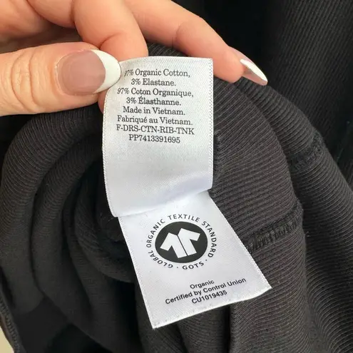 Everlane  90’s Ribbed Scoop Racerback Tank Black Midi Dress Black Size Small