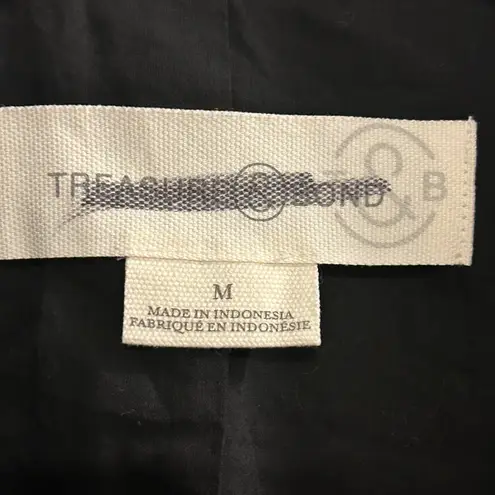 Treasure & Bond Black Linen Viscose Blend Blazer Jacket Women's Size M