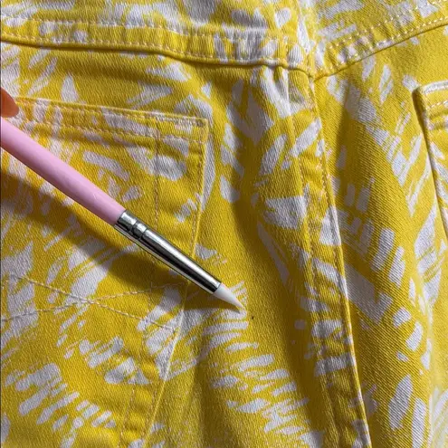 💖 Vintage Escada Sport High Rise Printed Cropped Jeans Yellow Size 10