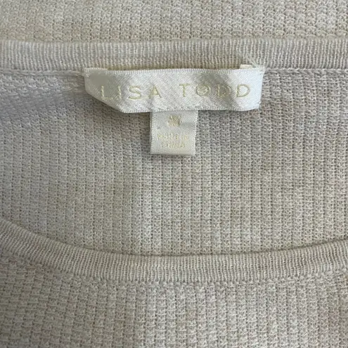 Lisa Todd In Line Crewneck Sweater Size Medium Modern, Business, Casual White