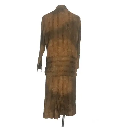 ANNA MEYER PARIS Skirt Top Suit Earth Tones Crochet EU Plus Size 48 US 18