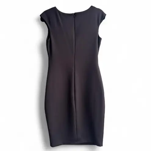 Sangria Black Cocktail Dress with Studded Collar