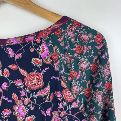 CAbi Festive Maxi Dress Small Retro Floral Boho Multicolor Fall Festival Chic