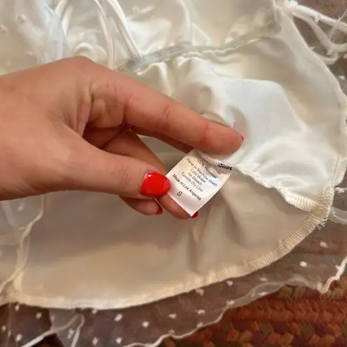 Lucy in the Sky  WHITE MESH PUFF SLEEVE POLKA DOT BRIDAL DRESS thumbnail 2