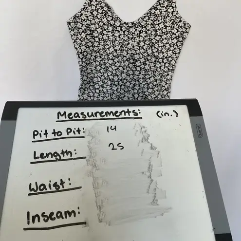 Black & White Floral Print Bodysuit With Spaghetti Straps By Gaze XS Size Polyes