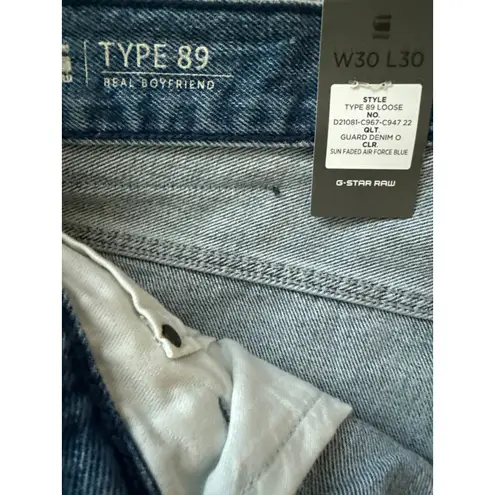 G-Star RAW Type 89 Loose Real Boyfriend Jeans Sun Faded Air Force Blue Size 30