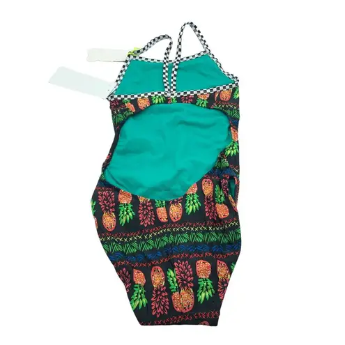 Tyr. Womens Tropic Party Non-Foil Wing Back One Piece Swimsuit Black Colorful 30