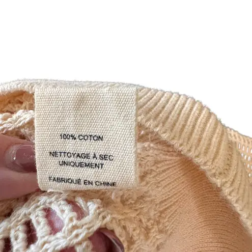 Ulla Johnson - Delaney Pullover Sweater Ivory Cotton Mesh Puff Sleeve Sz P