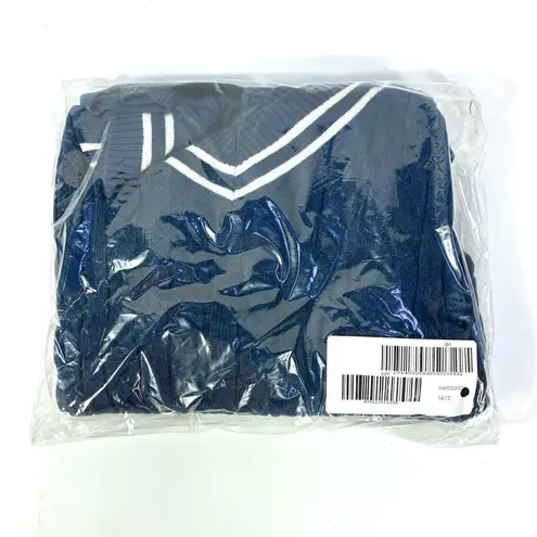 Treasure & Bond Varsity V Neck Sweater Navy Blazer Ivory Combo XL NWT