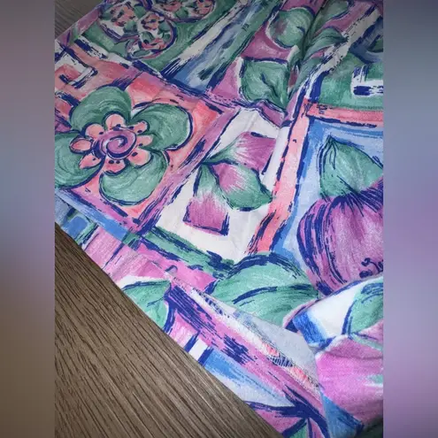 Vintage Summit Circle 100% Cotton Multicolor Floral Pattern Womens Shorts Sz 14