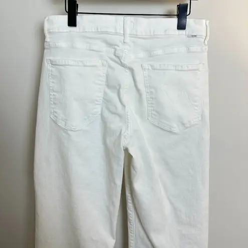 MOTHER The Kick It High Waist Straight Leg Jeans in Wash Fairest Of Them All White Size 32