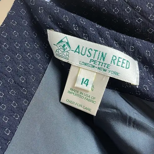 Austin Reed Vintage 14 Petite Wool Skirt Vest Suit Set Teacher Modest Office Blue Size 14P