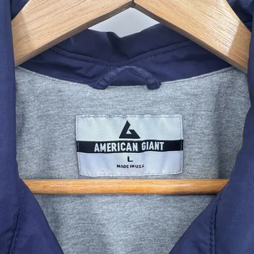 American Giant Coaches Jacket Womens Large Blue Nylon Cotton Lined Pockets