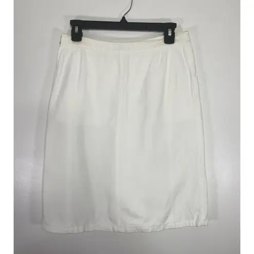 Dries Van Noten White Cotton‑Linen Pleated A‑Line Skirt Elegant Summer Sz 36 (S)