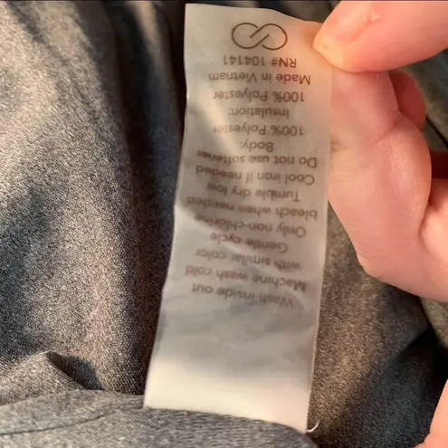 CALIA Asymmetric High Collar Quilted Vest Gray