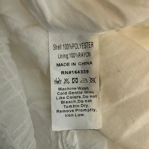 Petal and Pup Quinnie Balloon Sleeve Mini Dress Women's Large White Party Bridal