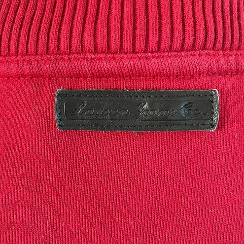 Ralph Lauren  Lauren Jeans Co Red Zip Pullover Sweatshirt Cotton Pocket Medium