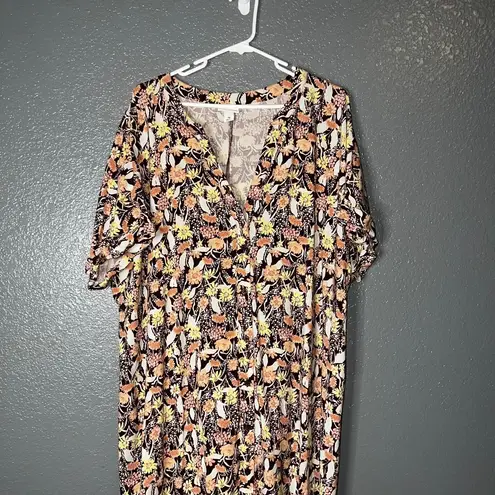 Ava & Viv Womens Floral Midi Dress Size 3X Babydoll Resortwear Travel