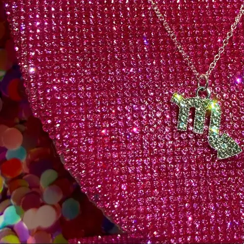 Boutique Scorpio Zodiac Sign Necklace Bedazzled Rhinestone Horoscope Birthday emo egirl