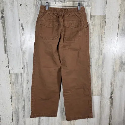 Pact Cropped Chino Pants XS | Light Brown | Organic Cotton | Elastic | MSRP $68