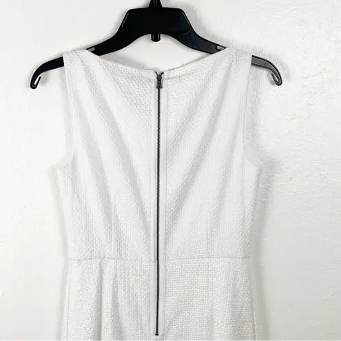 T Tahari Maylin White Lined Sleeveless Exposed Back Zipper Dress, Size 2