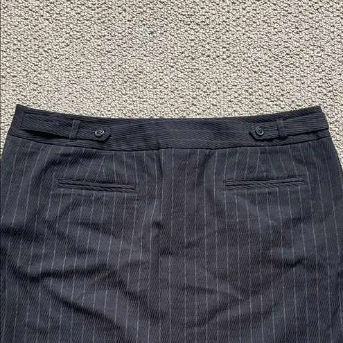 Apostrophe Black and Gray Pinstripe Pencil Skirt