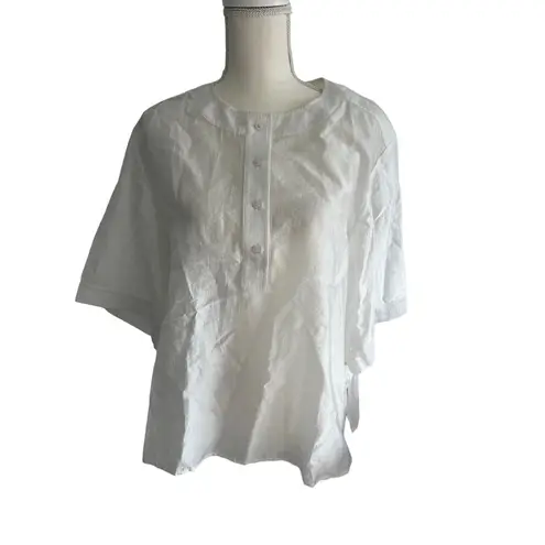 Emporio Armani White Lightweight Short Sleeve Blouse Size Italian 48